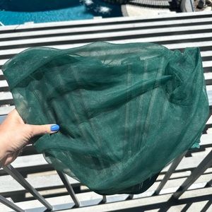 New Fashion Nova Forest Green Mesh Strapless Bustier with Boning XL